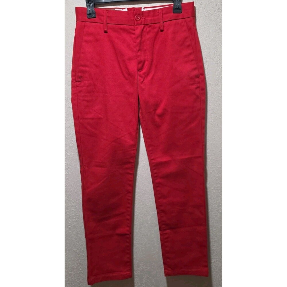 Levis Chino Pants Men 28x30 Red Preppy Workwear Flat Front Straight Fit
